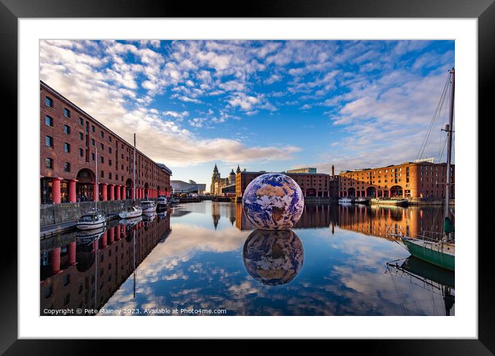 The Floating Earth at Liverpool's Royal Albert Dock Framed Mounted Print by Pete Mainey
