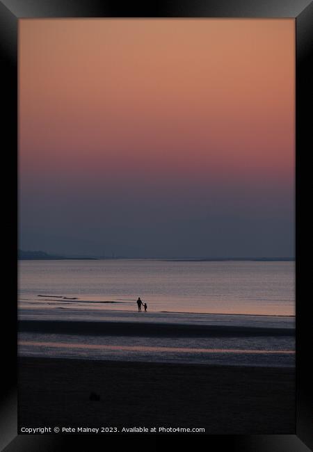 Sunset at New Brighton Framed Print by Pete Mainey