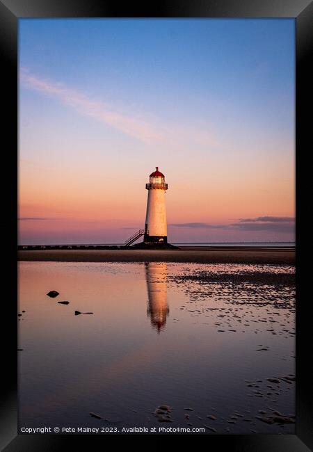 Point Of Ayr Lighthouse Framed Print by Pete Mainey