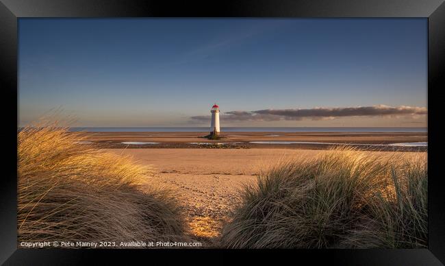 Point Of Ayr Lighthouse Framed Print by Pete Mainey