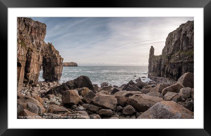 St Govans Head, Pembrokeshire Framed Mounted Print by Pete Mainey