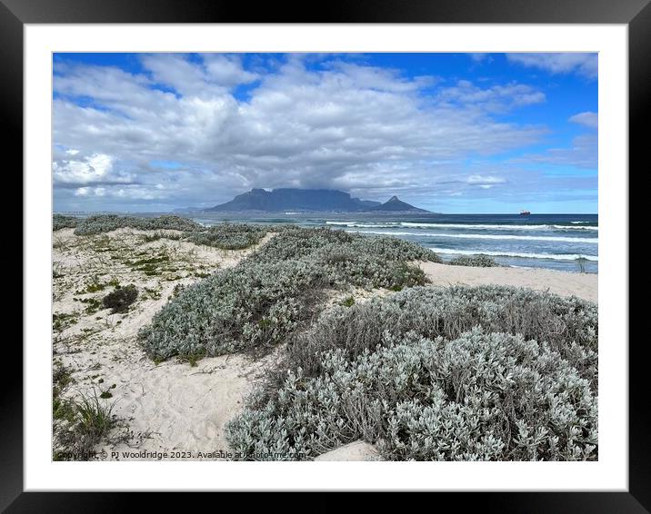 Table Mountain from Bloubergstrand Framed Mounted Print by PT Ridge