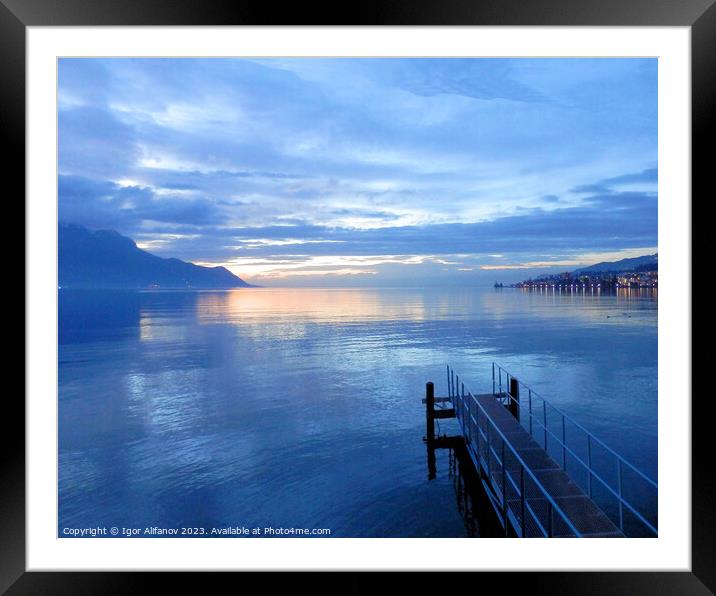 Lake Geneva In The Early Evening Framed Mounted Print by Igor Alifanov