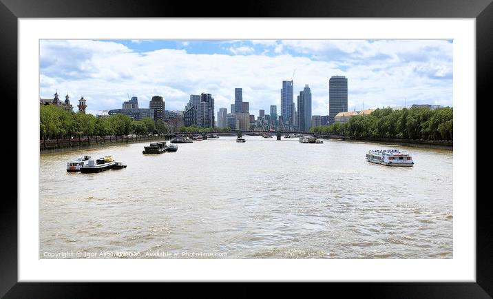 Thames View From Westminster Bridge Framed Mounted Print by Igor Alifanov