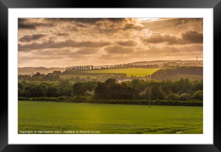 Moody Chartham Sunset Framed Mounted Print by Paul Martin
