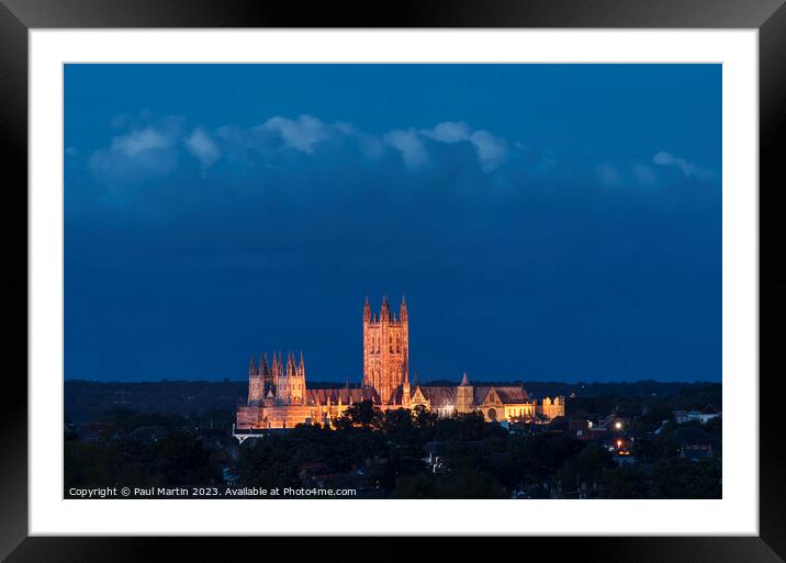 Canterbury Cathedral at Blue Hour  Framed Mounted Print by Paul Martin