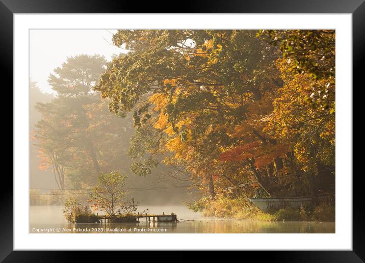Autumn and The Old Boat Framed Mounted Print by Alex Fukuda