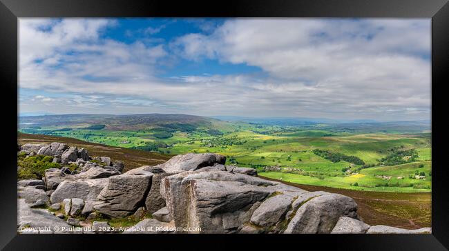 Panoramic view from Simon's Seat Framed Print by Paul Grubb