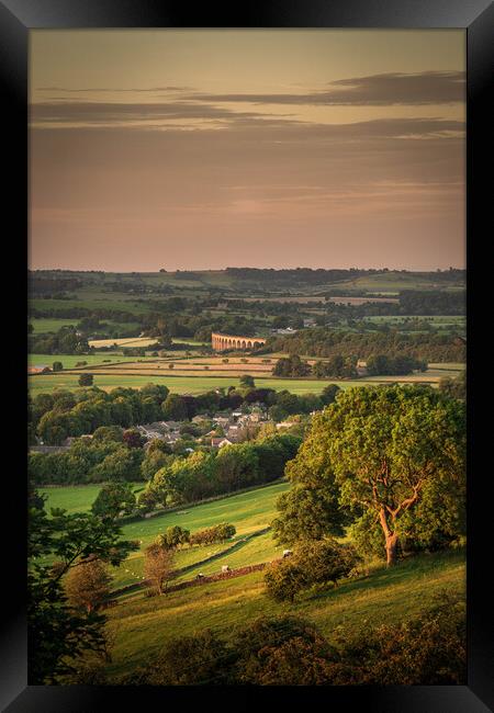 Arthington Viaduct at Golden Hour Framed Print by Paul Grubb