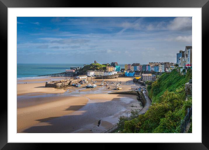 Tenby Harbour View Framed Mounted Print by Paul Grubb