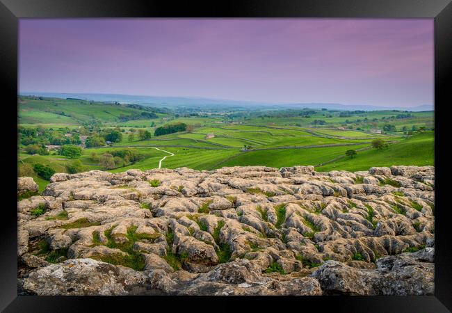 View from Malham Cove Framed Print by Paul Grubb