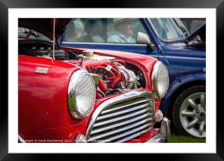 Classic Mini Coopers Framed Mounted Print by David Macdiarmid