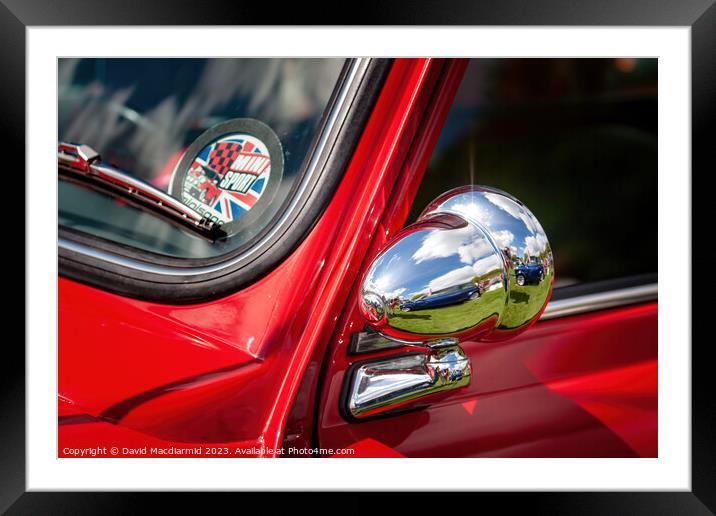 Classic Mini Cooper Close Up Framed Mounted Print by David Macdiarmid