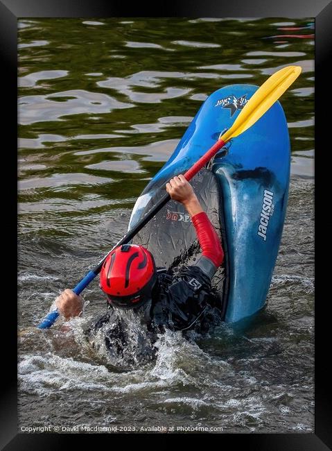Kayak Playboat Framed Print by David Macdiarmid