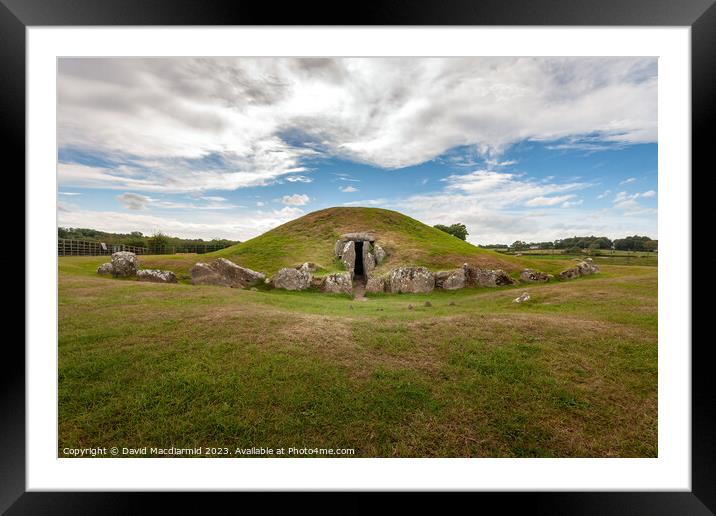 Neolithic burial chamber Framed Mounted Print by David Macdiarmid