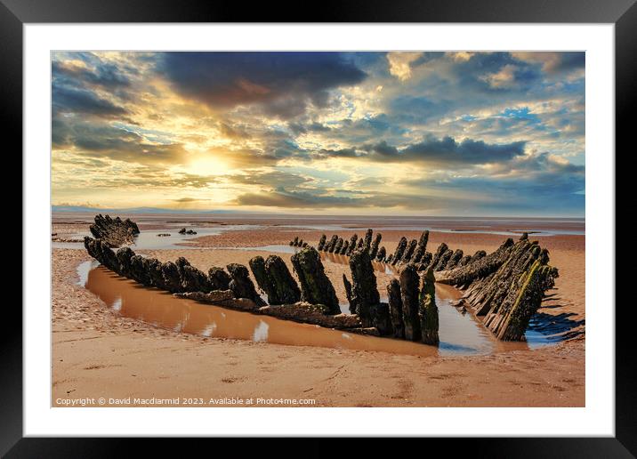 Wreck Of The SS Nornen, Berrow Beach, Somerset Framed Mounted Print by David Macdiarmid