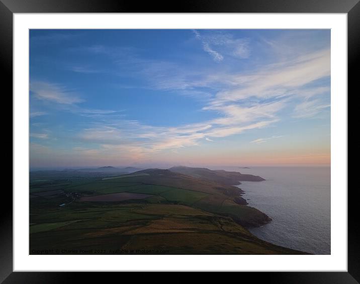 Sunset along the Pembrokeshire coast Framed Mounted Print by Charles Powell