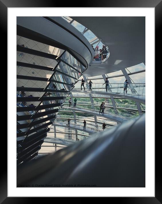 Reichstag interior Berlin Framed Mounted Print by Charles Powell