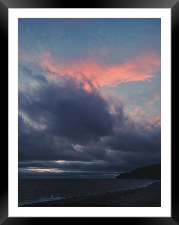 Lyme Regis sunset Framed Mounted Print by Charles Powell