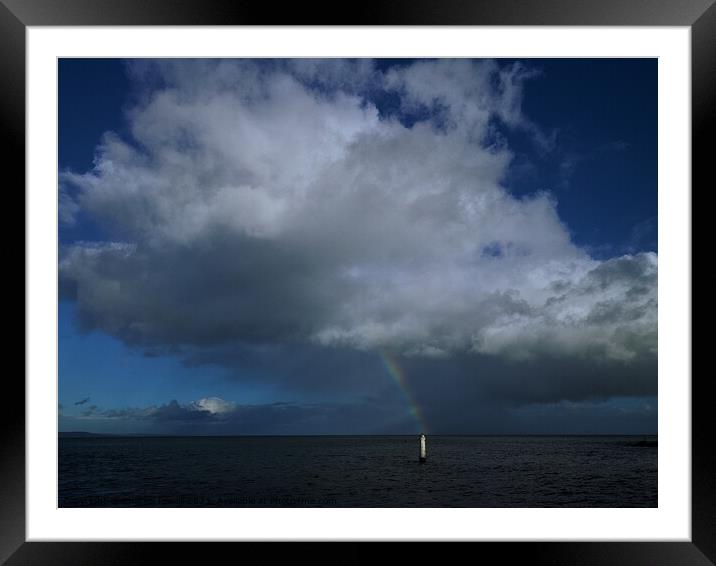 Shaldon Teignmouth rainbow Framed Mounted Print by Charles Powell