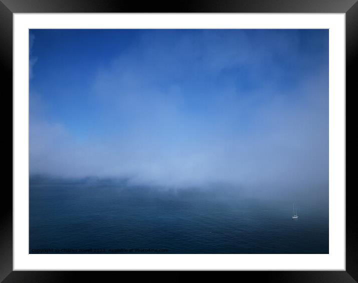 Sea fog yacht Framed Mounted Print by Charles Powell