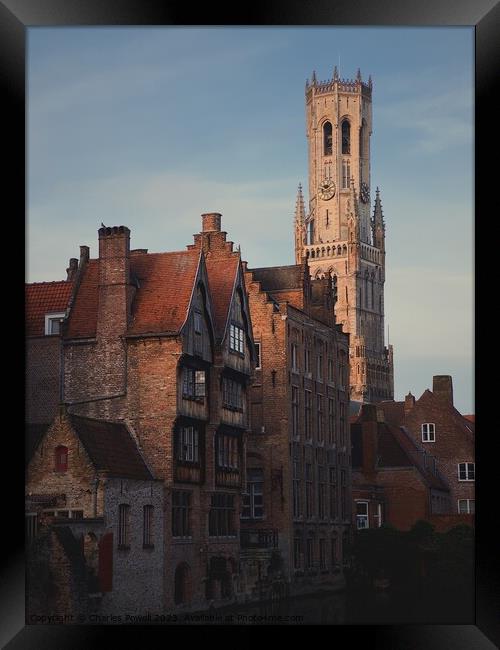 Bruges Belfort Framed Print by Charles Powell