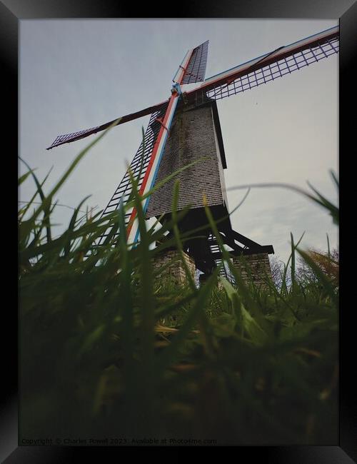 Bruges windmill Framed Print by Charles Powell