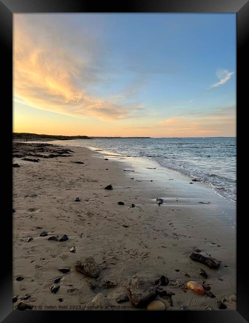 Beadnell Bay Northhumberland sunset Framed Print by Helen Reid