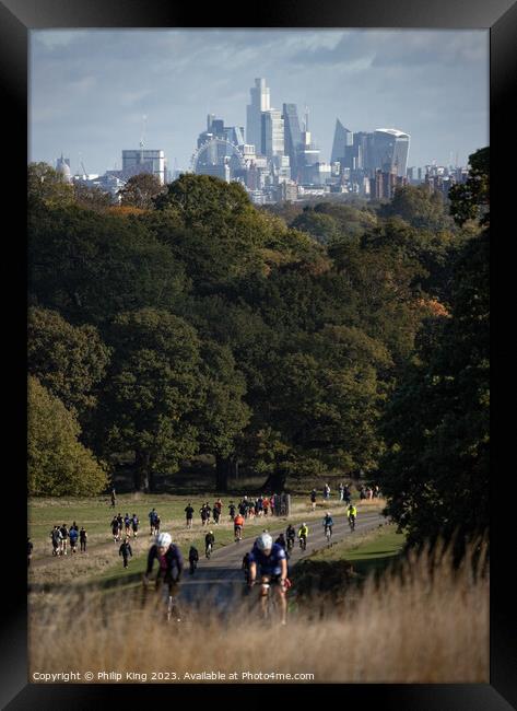 London Skyline from Richmond Park Framed Print by Philip King