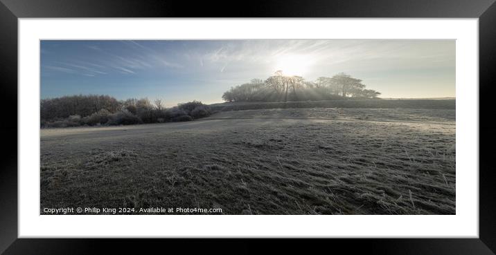 Wittenham Clumps in Winter Framed Mounted Print by Philip King