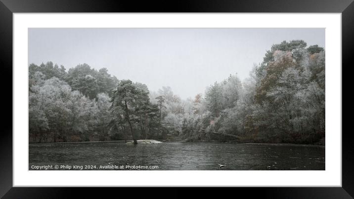 Frozen Lake in Winter Framed Mounted Print by Philip King