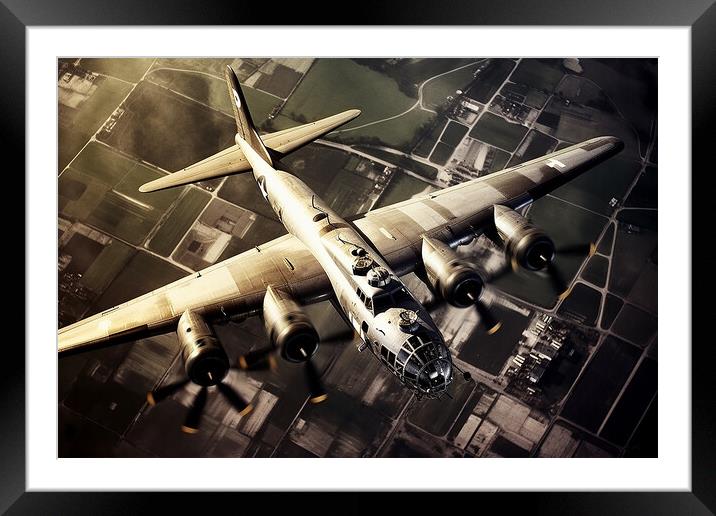 8th Air Force B-17 Flying Fortress  Framed Mounted Print by CC Designs