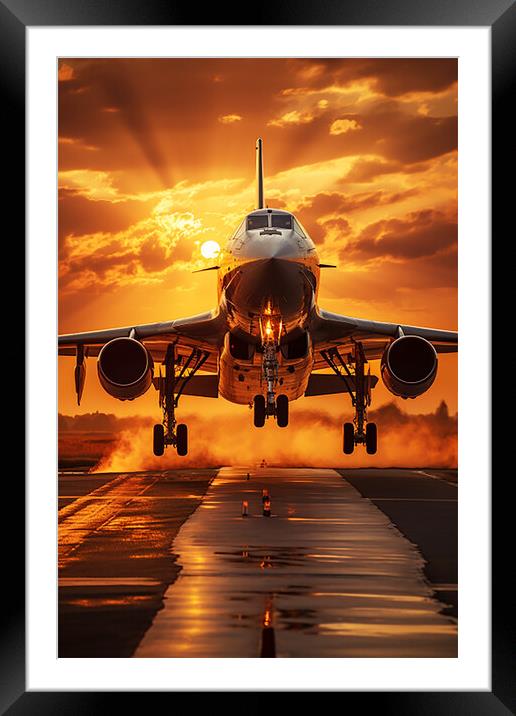 Plane landing  Framed Mounted Print by CC Designs