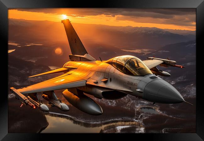 Fighter Jet  Framed Print by CC Designs