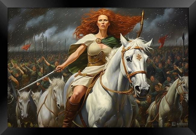 Boudicca the Celtic Queen  Framed Print by CC Designs