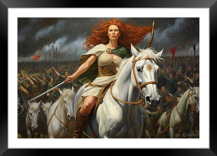 Boudicca the Celtic Queen  Framed Mounted Print by CC Designs