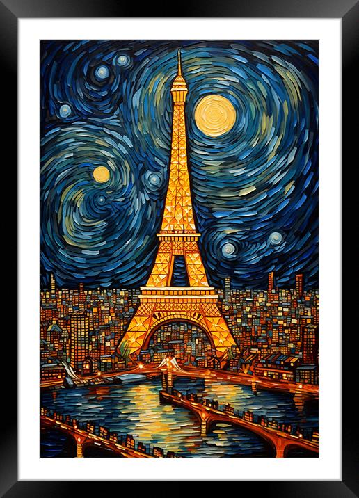 The Majestic Eiffel Tower  Framed Mounted Print by CC Designs