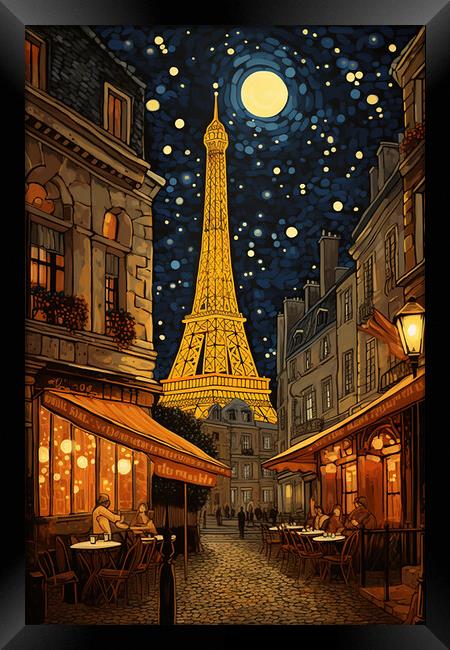 Cafe in Paris  Framed Print by CC Designs