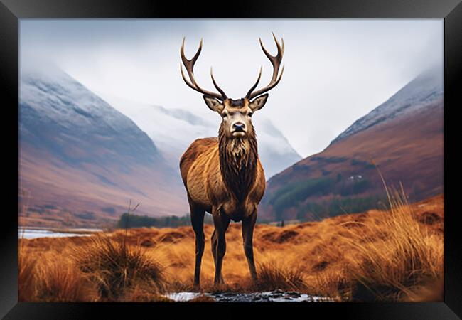 The Highland Stag  Framed Print by CC Designs