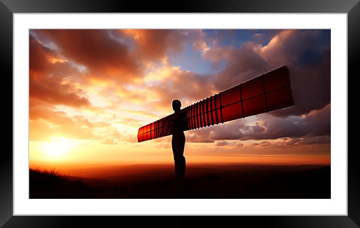 Angle of the North at Sunset  Framed Mounted Print by CC Designs