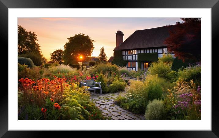 English Garden  Framed Mounted Print by CC Designs