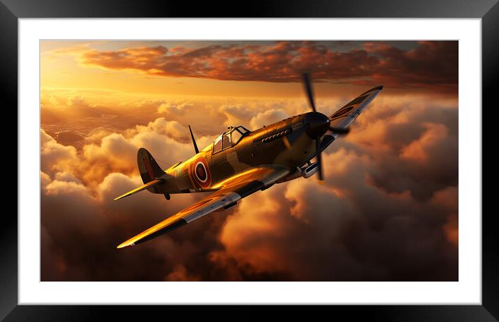 Majestic Spitfire  Framed Mounted Print by CC Designs