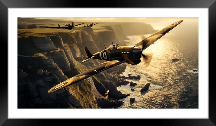 Spitfires over Cornwall  Framed Mounted Print by CC Designs