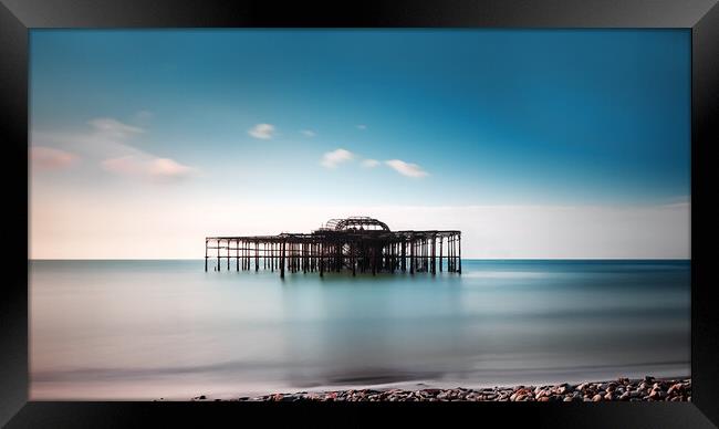 West Pier at Brighton Sussex Framed Print by CC Designs