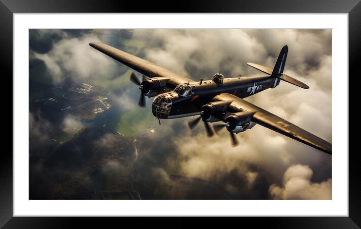The Consolidated B-24 Liberator Framed Mounted Print by CC Designs