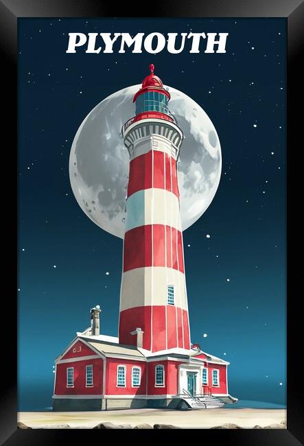  Plymouth travel poster Framed Print by CC Designs