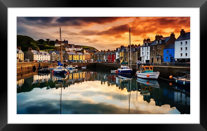 Sunset at the Harbour  Framed Mounted Print by CC Designs
