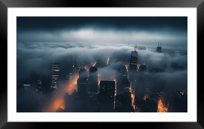 Downtown Chicago Framed Mounted Print by CC Designs