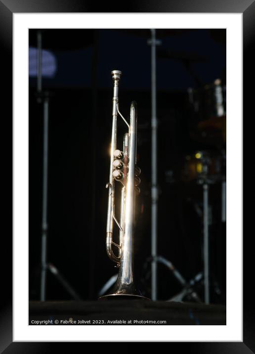 Harmony at Beatyard: Trumpet Illuminated Framed Mounted Print by Fabrice Jolivet