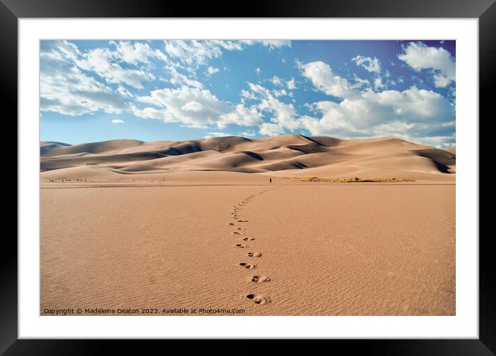 Desert Footprints Framed Mounted Print by Madeleine Deaton